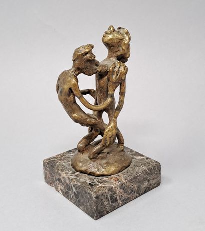 null CURIOSA
QUIROGA V. (XX)
Couple, proof in bronze, signed on the base. On a marble...