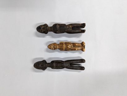 null Burkina Faso
Lot of three lobi statuettes, one with light patina, two with brown...