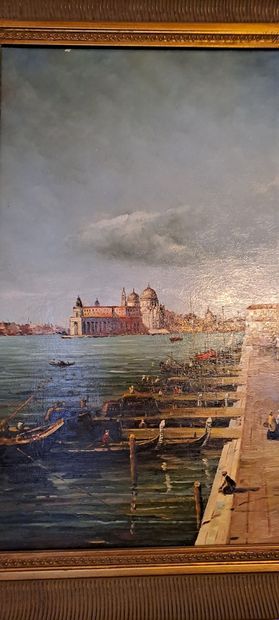 null ECOLE MODERNE – Palazzo Ducale, huile sur toile, 60 x 40 cm.