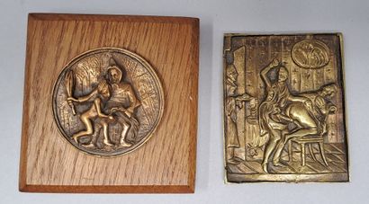 null CURIOSA
Meeting of two plates representing romps:
- bronze plate representing...