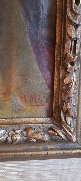 null Christ, huile sur toile, signée en bas à droite. 32 x 23 cm