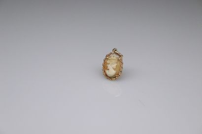null Pendant in 18k (750) yellow gold with a shell cameo. 
Gross weight : 2.72 g...