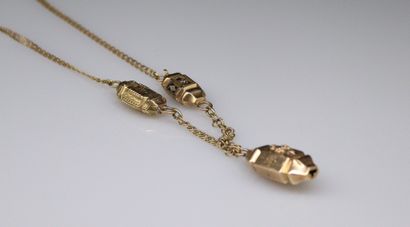 null Necklace in 18k (750) yellow gold with double jaseron mesh. 
Early 20th century....