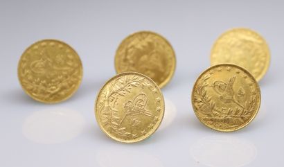 null OTTOMAN EMPIRE - TURKEY
Five gold coins 100 kurush.

Weight : 36 g - Very good...