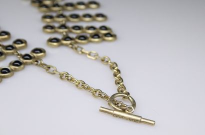 null Yellow gold necklace 18k (750) with filigree mesh. 
French work. 
Around the...