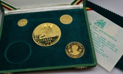 null Ethiopie. Hailé Sélassié (1916-1974). 

Coffret de 4 pièces en or: 200$, 50$,...