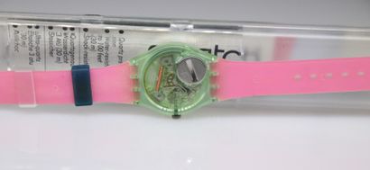 null SWATCH 
"Fishes fishes" GG116 - 1992
Plastic wristwatch, round case in green...