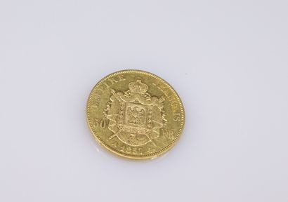 Pièce en or de 50 Francs Napoléon III (1857).
Poids...