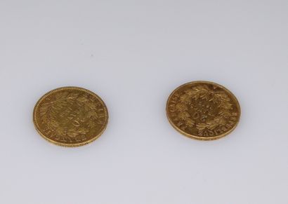 Lot composed of two coins of 20 fr Napoleon...