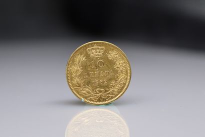 SERBIA
A gold coin of 10 dinars - Milan I...