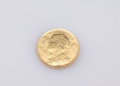 Gold coin of 20 Swiss Francs (1935).
Weight...