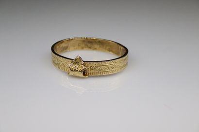 null Yellow gold 18k (750) chased ring. 
Diameter : About 6cm - Weight : 16.9 g
