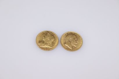 Lot composed of two gold sovereigns Edward...