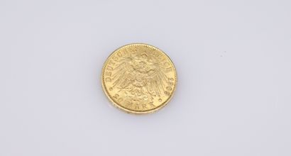 null Gold coin of 20 Marks Wilhelm II (1895)
Weight : 7.9 g.