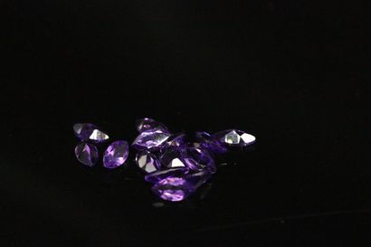 null Mixture of fifteen amethysts on paper. 
Total weight : 7.75 cts.
