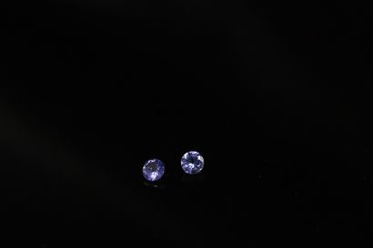 null A pair of round tanzanites on paper. 
Total weight : 0.72 ct.