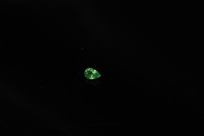 null Pear tsavorite garnet on paper. 
Weight : 0.54 ct.