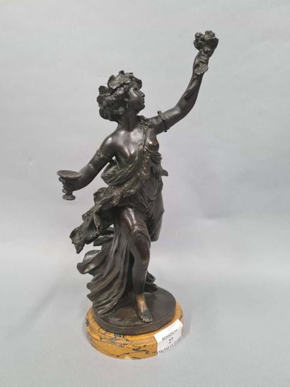 null MARIN Joseph Charles, 1759-1834,
Bacchante,
bronze à patine brune foncée sur...