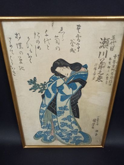 null Utagawa Kuniyoshi (1797-1891):
Oban tate-e, portrait d'acteur dans le rôle d'une...
