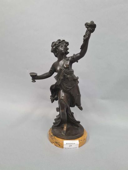 null MARIN Joseph Charles, 1759-1834,
Bacchante,
bronze with a dark brown patina...