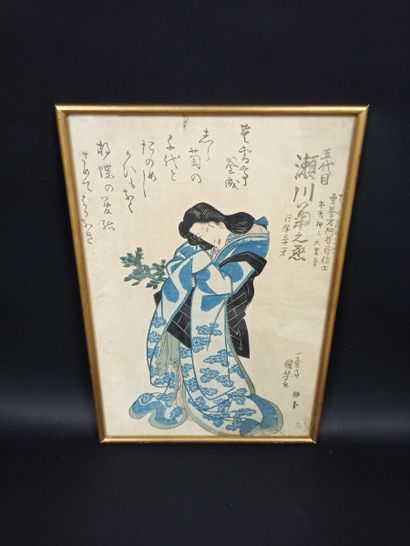 null Utagawa Kuniyoshi (1797-1891):
Oban tate-e, portrait d'acteur dans le rôle d'une...