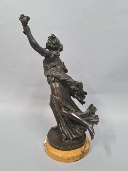 null MARIN Joseph Charles, 1759-1834,
Bacchante,
bronze à patine brune foncée sur...