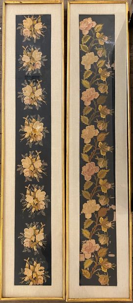 null JAPAN, Early 20th century

Pair of framed pieces presenting a pair of vertical...