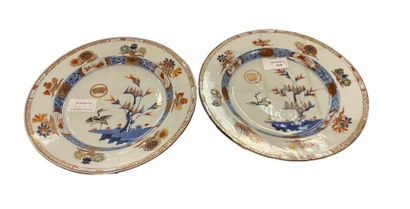 Two Imari plates 18th century, decorated...