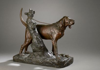null CAIN Auguste Nicolas, 1821-1894
Pack dog at the stake
brown patina bronze, Susse...