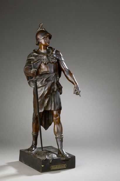null PICAULT Émile Louis, 1833-1915
Duty
bronze with brown patina, posthumous casting...