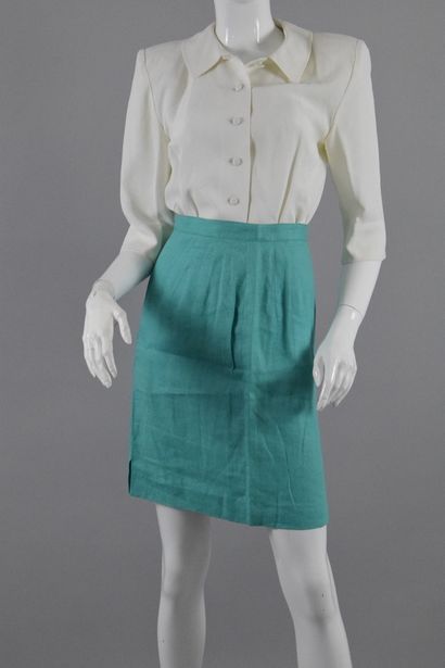 EMMANUELLE KHANH 

Turquoise straight skirt,...