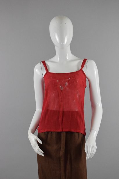 EMMANUELLE KHANH 

Red tank top with fine...