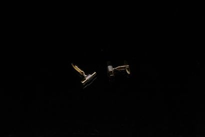 null LANVIN 

Nice pair of oblique cufflinks in their box. 
Gold and silver plated...