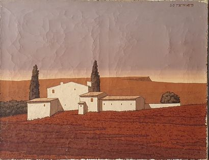 null SOTERAS Georges (1917-1990)
Farm on a plateau
Oil on canvas signed in the upper...
