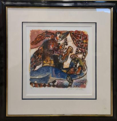 null TOBIASSE Theo (1927-2012)
The saxophonist
Lithograph in color, signed lower...