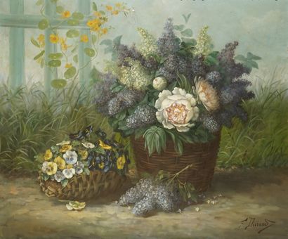 null DURAND F., XIXe XXe siècle,
Compositions florales,
paire d'huile sur toiles...