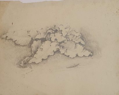 null MORIN Gustave François (1809-1886)
Etude d'homme casqué de dos 
Crayon sur papier,...