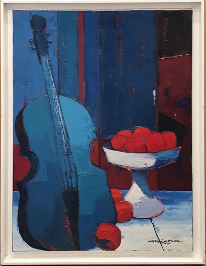 null MICHA (né en 1939)
composition au violon bleu
Huile sur toile signée en bas...