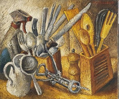null TAILHARDAT Vincent (born in 1970)
Battle of objects
Oil on canvas signed upper...
