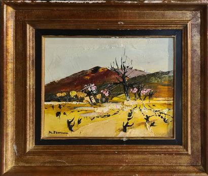 null JOUENNE Michel (1933-2021)
Vignes
Huile sur toile signée en bas à gauche 
traces...