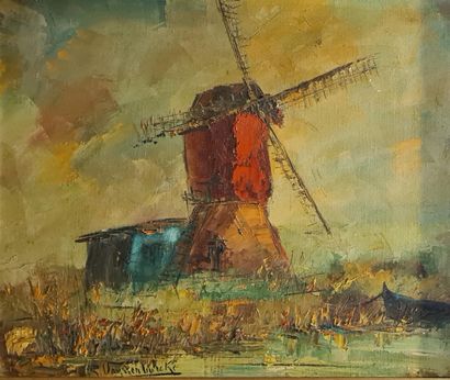 null VANDENBULCKE Roger (né en 1921)
Moulin en Hollande
Huile sur toile signée en...