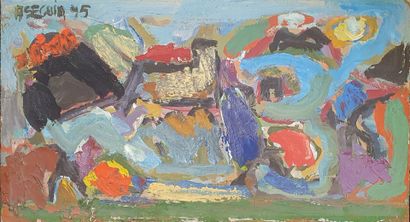 null SEGUIN Adrien (1926-2005)
Composition abstraite, 1995
Huile sur carton, signé...