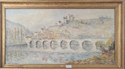 null LAVAL Fernand, 1886/95-1966,
Castelnau, le chateau dominant la rivière, 1935,...
