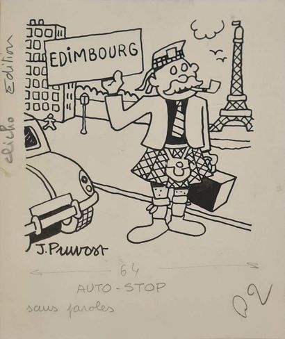 null PRUVOST Jacques (1901-1984)
Auto Stop - La fête des pères - Bien décidé à être...