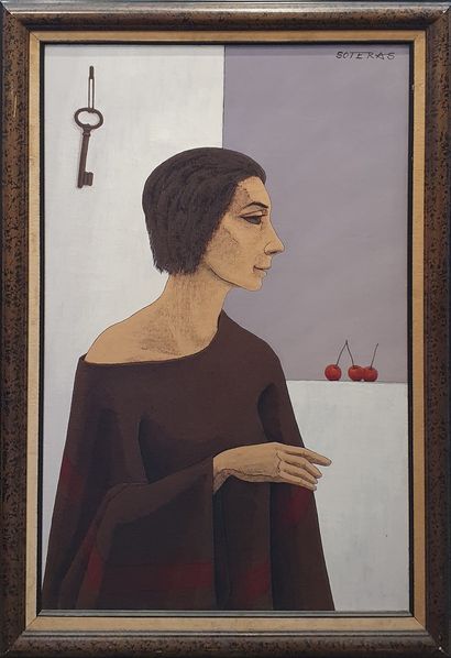 null SOTERAS Georges (1917-1990)
The woman with the key
Oil on canvas signed in the...