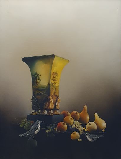 null GENEAU Alain (né en 1935)
le vase d'Elizabeth
Huile sur toile signée en bas...