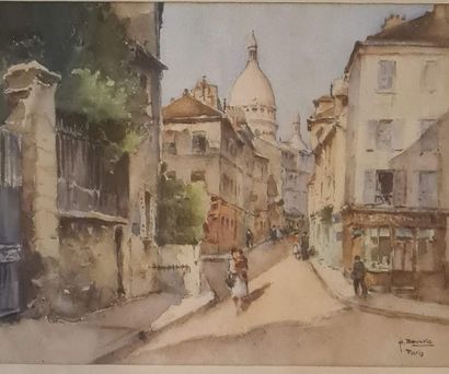 null BOUVRIE Henry (1896-?)
Rue de Montmartre, Paris
Watercolor on paper, signed...