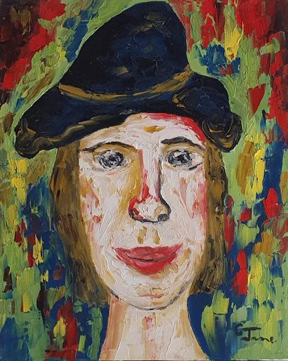 null JOUSSE Claude (XXème)
La femme au chapeau de feutre
Huile sur toile signée en...