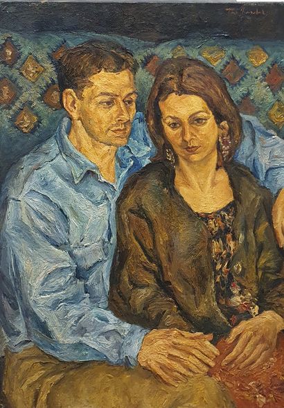 null TAILHARDAT Vincent (born in 1970)
The engaged couple
Oil on canvas signed in...