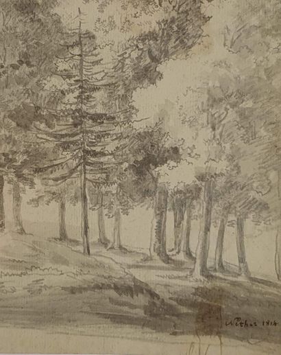 null MORIN Gustave François (1809-1886)
Etude d'homme casqué de dos 
Crayon sur papier,...